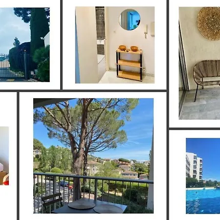 Studio 5 Minutes Cannes Et Plages, Terrasse, Piscine Vallauris Exterior foto